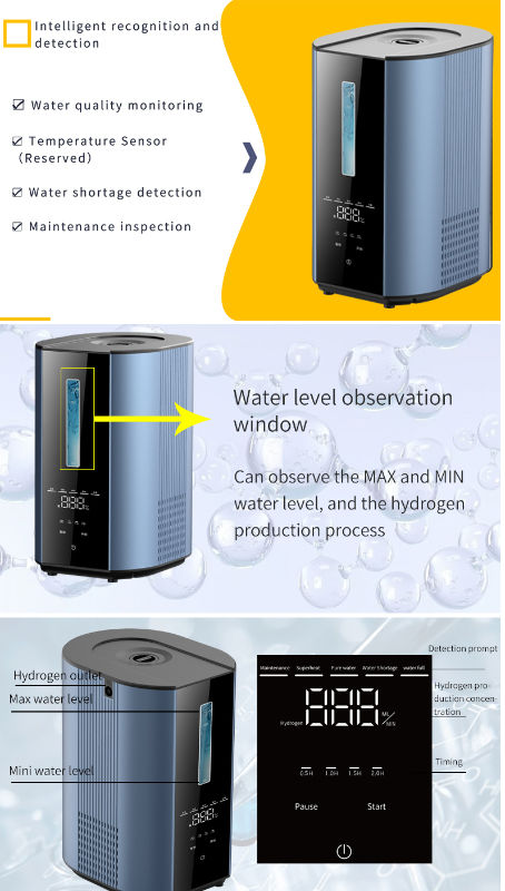 China New design Pure hydrogen generator 300ml Portable hydrogen ...