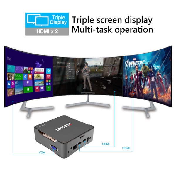 China AK3 J3455 4g 32g desktop computer win10 quad core mini pc with ...