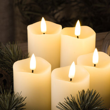 Velas flotantes Led, llama real 3D D2 ''marfil cera de parafina a batería con temporizador