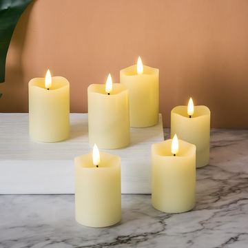 Velas flotantes Led, llama real 3D D2 ''marfil cera de parafina a batería con temporizador