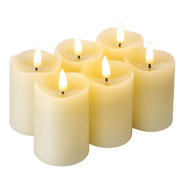 Velas flotantes Led, llama real 3D D2 ''marfil cera de parafina a batería con temporizador