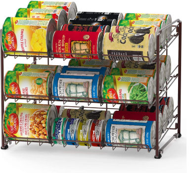 2 Tier Spice Rack Details about   SimpleHouseware Stackable Chrome Can Rack
