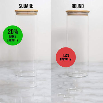 Buy Wholesale China Square Glass Food Storage Containers With Bamboo Lids  Glass Storage Jars For Rice,coffee, Tea & Food Storage Jars at USD 0.47