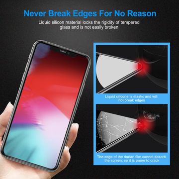 Neu 3D Flüssig silikon Doppel Stark Gehärtetes Glas Bildschirm Protektoren für iPhone 12