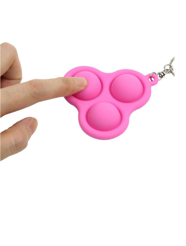 AFLUODN Simple Dimple Fidget Popper Mini Fidget Toys with Keychain Pop Fidgets Toy for Adults Kids Stress Relief Decompression Silicone Sensory Toy 