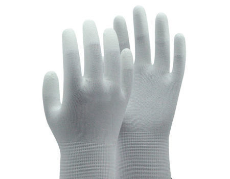 white nylon gloves