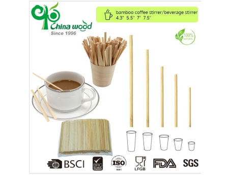 Buy Wholesale China Fsc/sgs/fda Certified Bamboo Coffee Stirrers 100%  Natural Bamboo & 100% Natural Bamboo Coffee Stirrer at USD 14.6