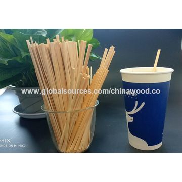100 individually packaged wooden coffee stirrers - 5.5-inch (about 14 cm) coffee  stirrers, round disposable stirrers for coffee
