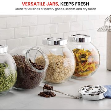 Glass Jars 32Oz,Airtight Glass Food Storage Jar with Clamp Lid