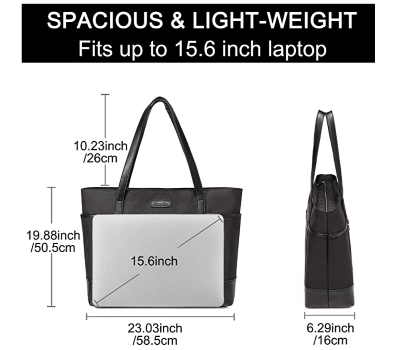 Laptop Bag for Women,ChaseChic Waterproof ClassicTeachers Tote Bag 15.6in Computer Work Bags for Women with Luggage Strap 