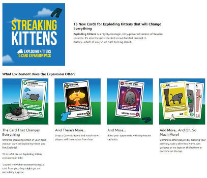 Exploding Kittens Streaking Kittens This is The Second Expansion of 
