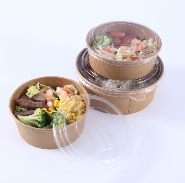 China Disposable Paper Bowl Fruit Salad Fast Food Package Takeaway Food ...
