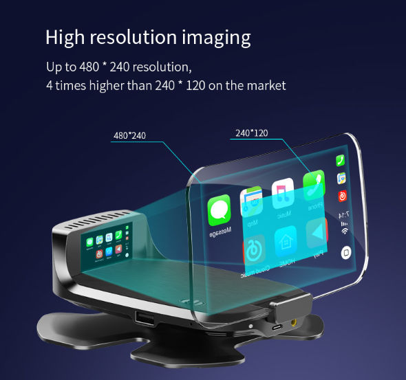 Head up display support Carplay and Android auto bluetooth FM transmitter voice assistant supplier