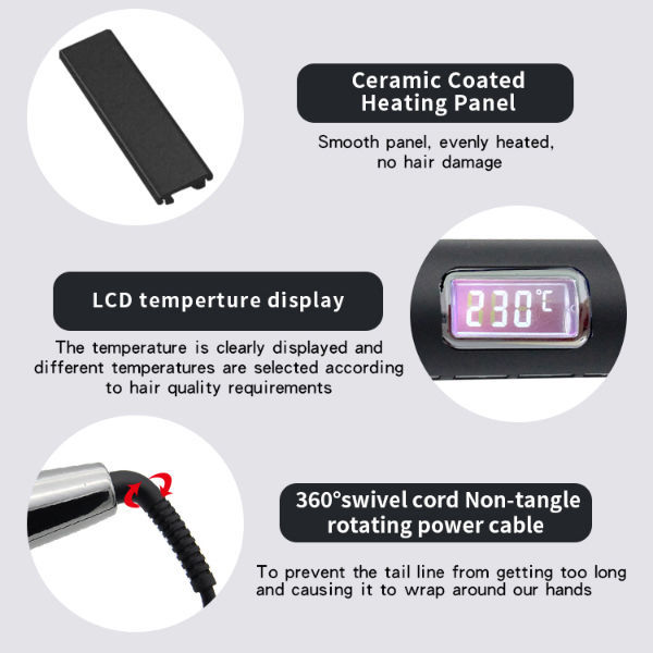 China Mini Black Portable Travel Ceramic Hair Custom Private Label 1/2