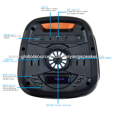 Dual 6,5 "altavoz activo al aire libre profesional hecho en China con el bluetooth de la radio de FM TWS