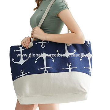 Blue Anchor Laptop Tote Bag for Women Canvas Teacher Tote Bags Work Travel  Bag Handbags Purse with Zipper