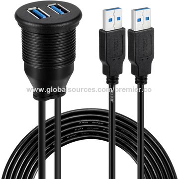 Câble adaptateur USB 2.0 mâle vers 2 double prise USB femelle pour