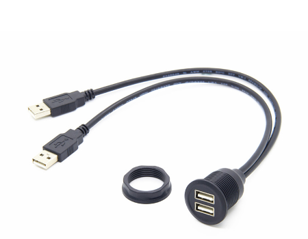 1m/3.3ft Single Port USB Panel Flush Mount Cable USB3.0 A Male to USB3.0 A Female Car Mount Extension Cable 