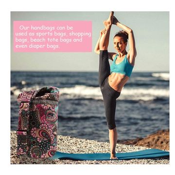 Yoga Mat Bag, Yoga Tote Bags and Carriers for Women, Waterproof Yoga Mat  Carrying Bag Shoulder Gym Bag with Yoga Mat Holder & Wet Pocket for Gym