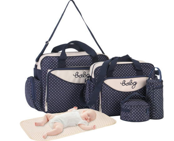 Worallymy Baby Waterproof Nappy Bag Baby Dual Zipper Reusable Diaper Bag  Wet Bag Nappy Bag Organiser Bag Changing Bag