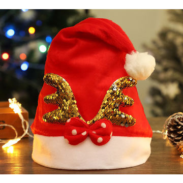 Chapeaux de Noël à paillettes pour adultes et enfants, chapeau de père  Noël, casquette de Noël