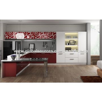 L-Shape Modern High Gloss Acrylic Kitchen Cabinets