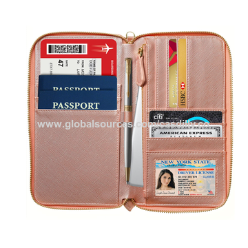 Portefeuille de voyage familial Passeport Sac de rangement Porte-documents  Carte Pochette Organisateur Étui