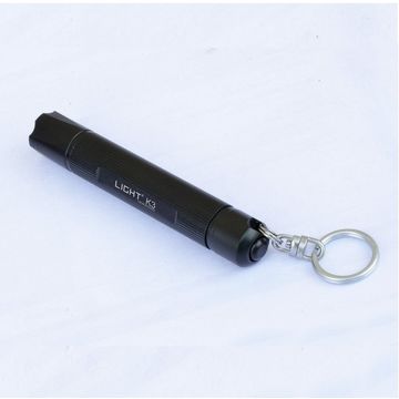 Aluminum LED Min Flashlight with Keyring and AAA Battery K3