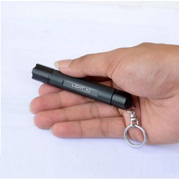 Aluminum LED Min Flashlight with Keyring and AAA Battery K3