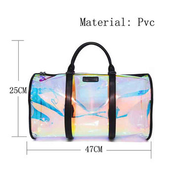 Buy Wholesale China Sport Customized Laser Travel Waterproof Pvc Transparent  Duffel Bag & Transparent Pvc Duffel Bag at USD 8