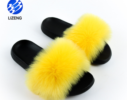 FUNKYMONKEY Women's Slides Faux Fur Cute Fuzzy Slippers Comfort Flat Sandals 