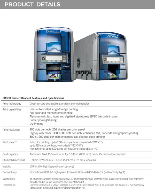 SD360 Direct-to-Card Printer Support