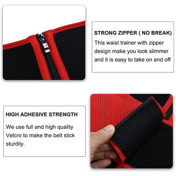Fitness Latex Waist Trainer Velcro Belt Ab Slimming Zipper Neoprene