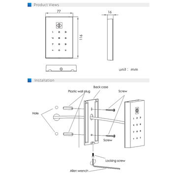 China Intercom device card access touch keypad door access control ...
