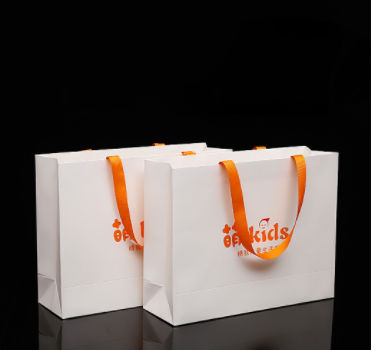 Orange Paper Bag Logo, Paper Bag Custom Logo
