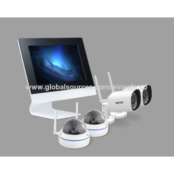 نظام كاميرا واي فاي IP P2P بدقة 1080 بكسل مع شاشة LCD NVR مقاس 10 بوصات ونظام كاميرات مراقبة CCTV للأمن المنزلي الذكي