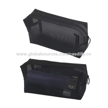 Buy Wholesale China Mesh Cosmetic Bags, Black Mesh Zipper Purse