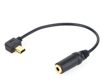 3.5mm Female to Mini USB Male Microphone Adapter Audio Transfer Cable Gopro 3 4 