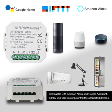 China 10A Max wifi smart switch module 2 gang 2 way smart switch box ...