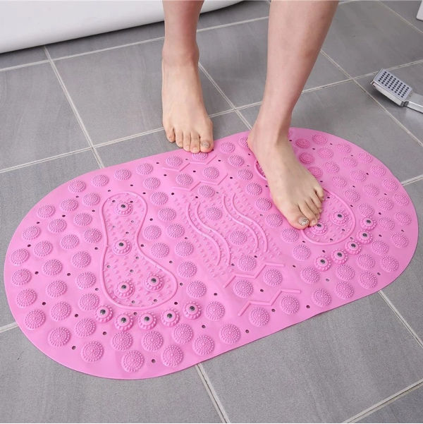 Non Slip Bath Mat Shower Mats With Feet Massage, Eco-friendly Pvc