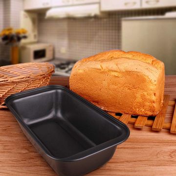 Bread Baking Mould Air Fryer Nonstick Baking Pan Rectangle Loaf Pan with  Cover Cake Toast Box with Lid Gold Steel Bread Mould