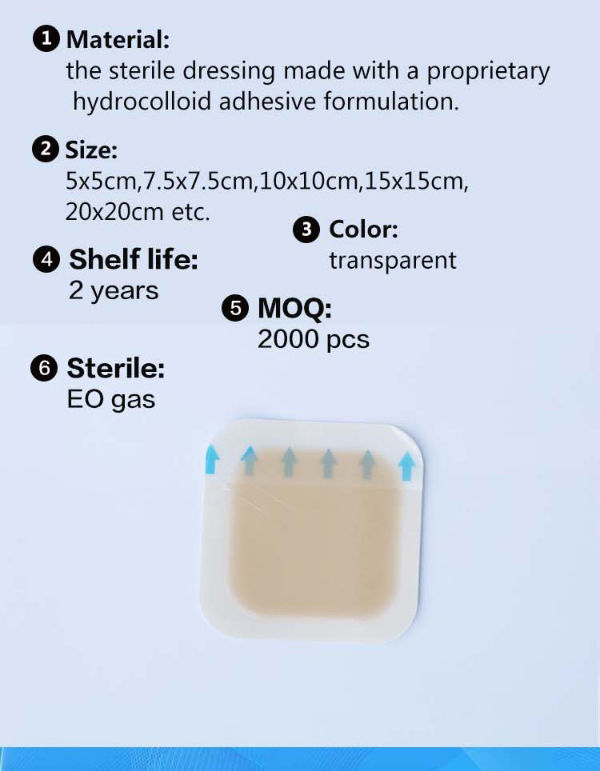 China Free sample adhesive border hydrocolloid dressing on Global