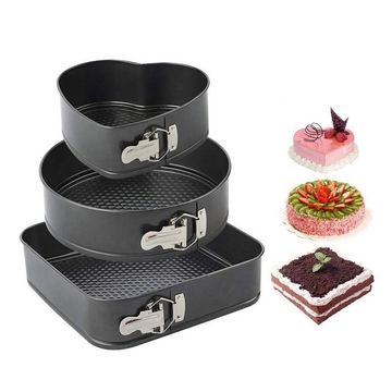 Buy Wholesale China Set Of 3 Non-stick Cake Pan Leakproof Round Square  Heart Springform Pan Set Black & Springform Cake Pan at USD 2.88