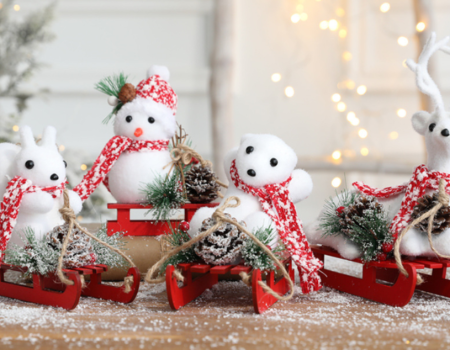 Noël floqué poupée décoration bonhomme de neige wapiti ours polaire  écureuil arbre arbre de Noël arbre de Noël ornement statue décoration de  bureau