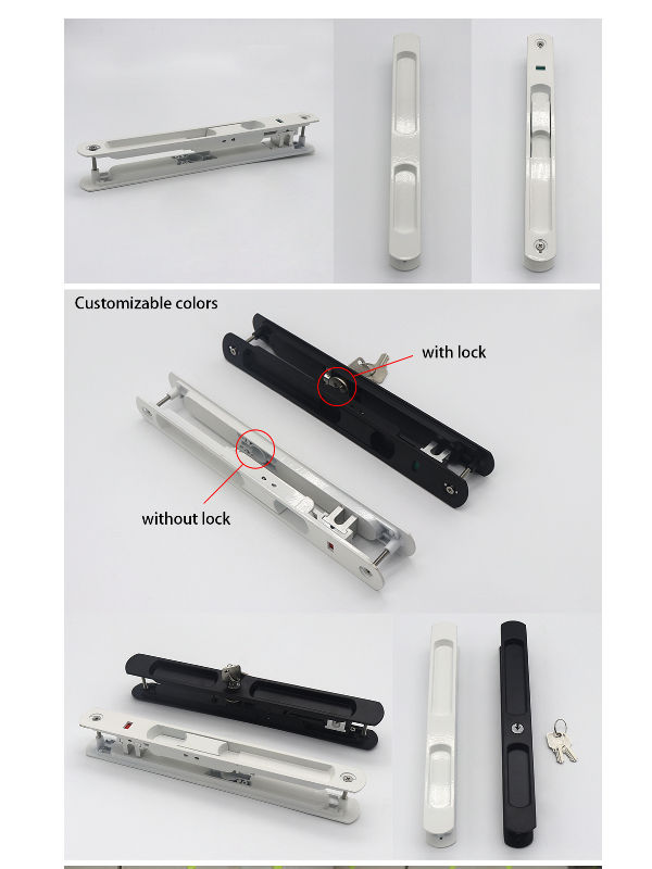 China Powder coated double sided aluminum alloy balcony door lock on