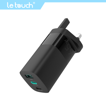 65W GaN-Wandladegerät für Laptops, Tablets und Telefone, Kompakter Schnellladeadapter mit UK-Stecker