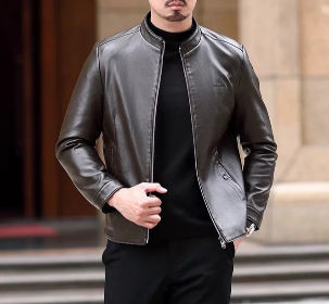 China Men's leather jacket,There are two colors on Global Sources ...