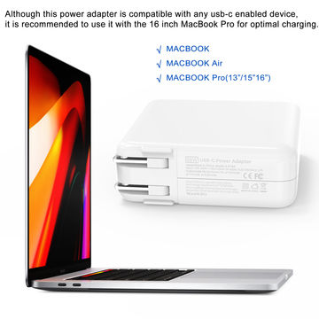 Replacement 96W C Type Wall Charger USB-C Power Adapter Compatible with  MacBook Pro，MacBook Air，ipad Pro, Samsung Galaxy and All USB C Device,  Include