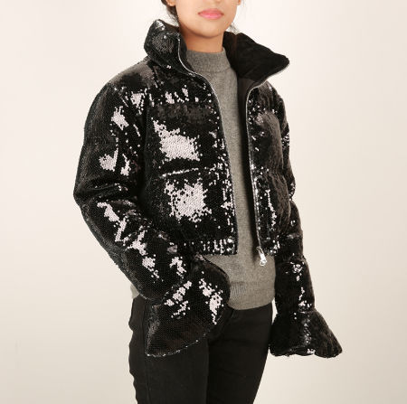 sequin puffer jacket