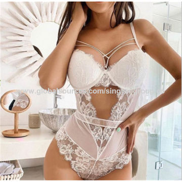 European And American New Style Sexy One-piece Flower Lace Chest